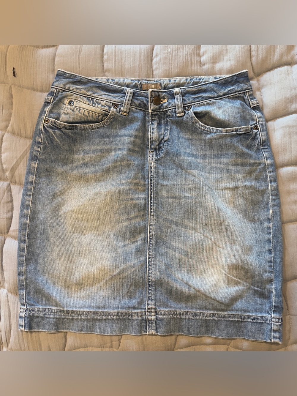 J. Jill Faded Light Blue Denim Mini Skirt